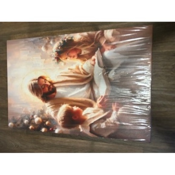 Jesus Christ Embracing Child Religious Art Canvas Print Wall Decor - Picture 2 of 3